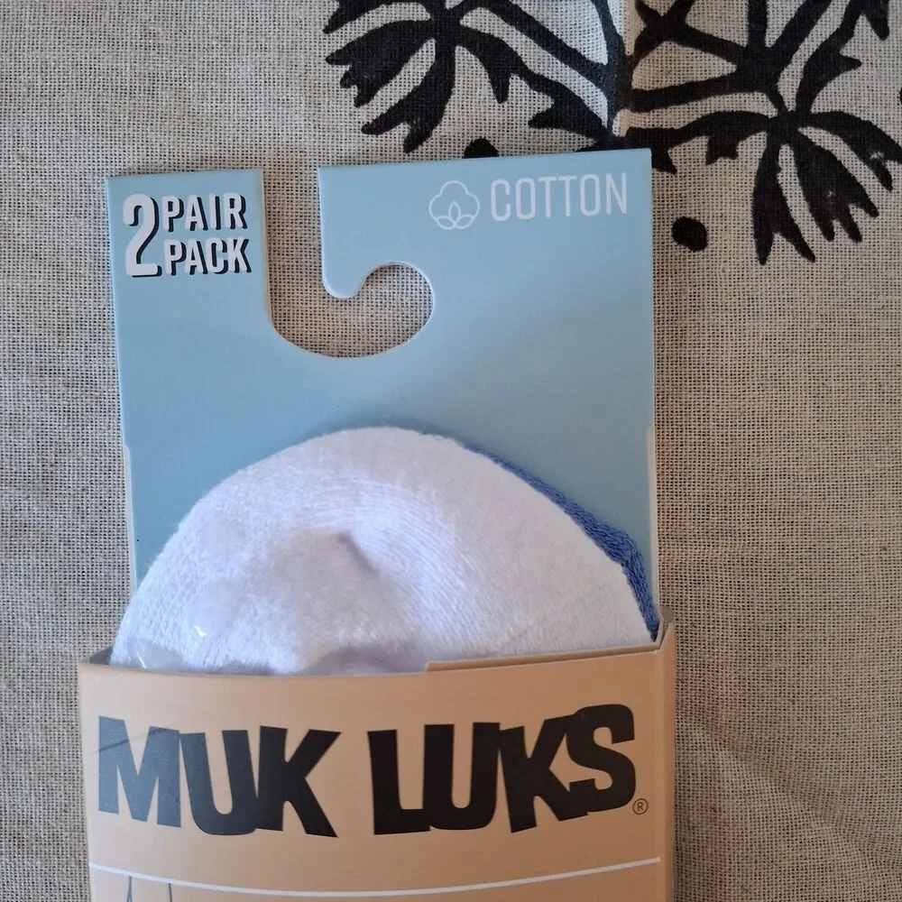 Muk Luks L Mini Crew Socks 2 Pair Pack Cushioned Non-Slip Yoga Colors vary !